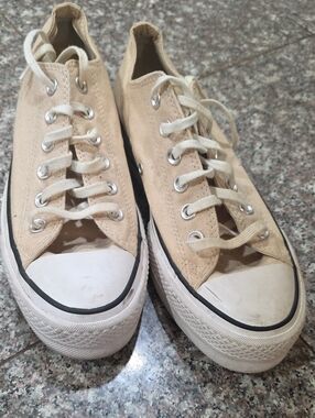 Converse Beige Canvas Low-Top Sneakers